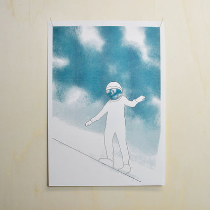 Walking Astronaut - A3 Riso Print